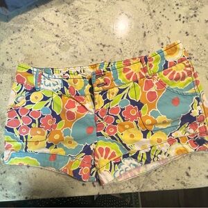 Mossimo Supply Co Red and Pink Jean Shorts Vibrant Design